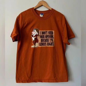 Vintage Disney Grumpy Dwarf T-Shirt | Size  Large